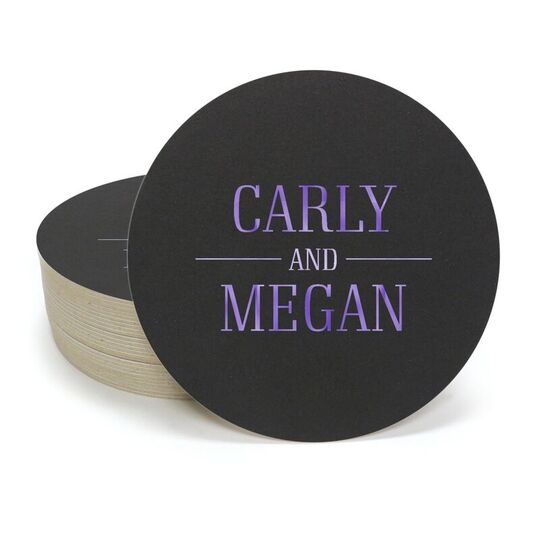 Modern Couple Detail Round Coasters