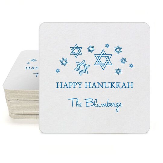 Modern Jewish Star Galaxy Square Coasters