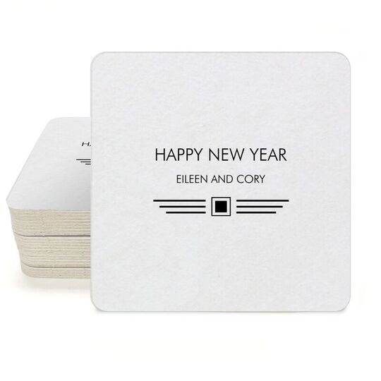 Modern Deco Scroll Square Coasters