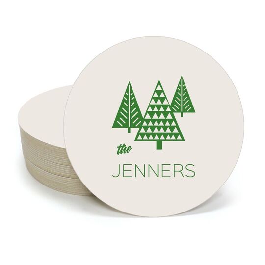 Modern Trees Round Coasters
