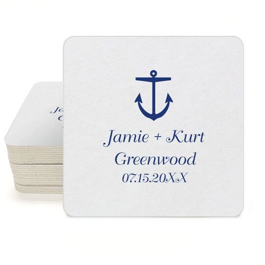 Nautical Anchor Square Coasters