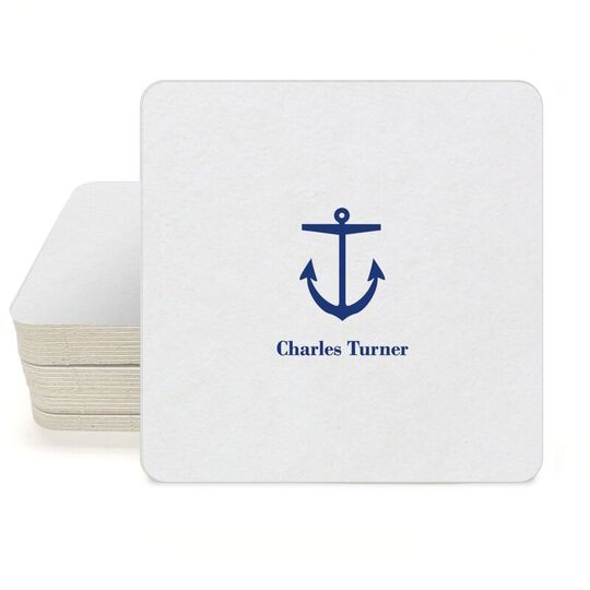 Nautical Anchor Square Coasters