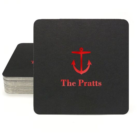 Nautical Anchor Square Coasters