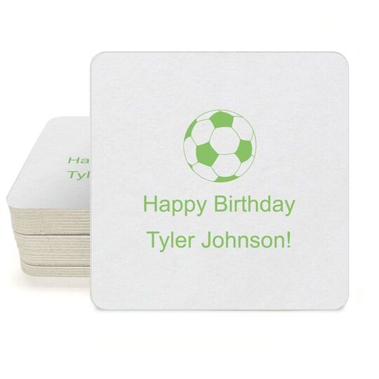 Soccer Ball Square Coasters