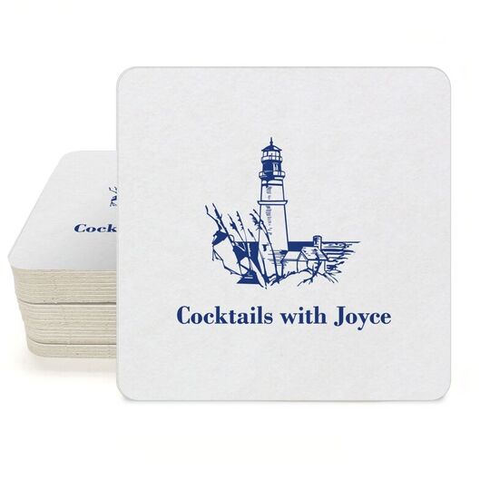 Nautical Lighthouse Square Coasters