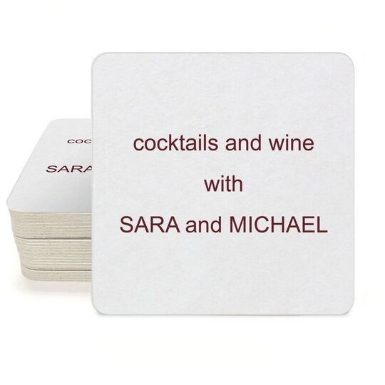 Simple Name Square Coasters