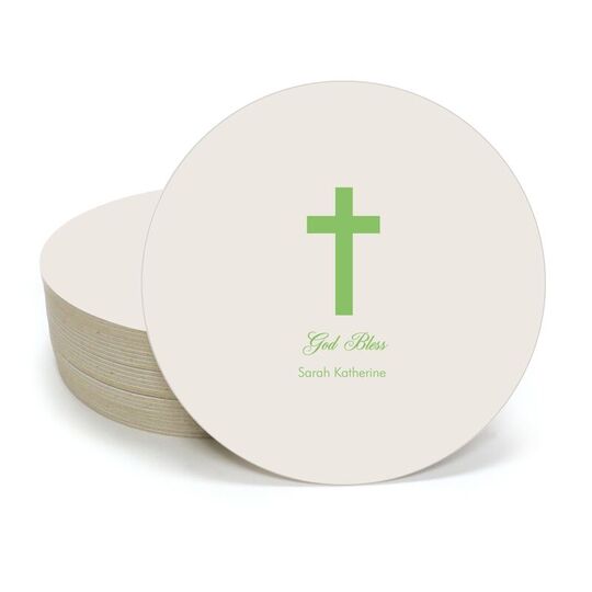 Simple Cross Round Coasters