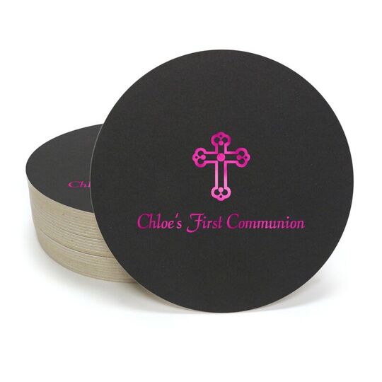 Ornate Cross Round Coasters