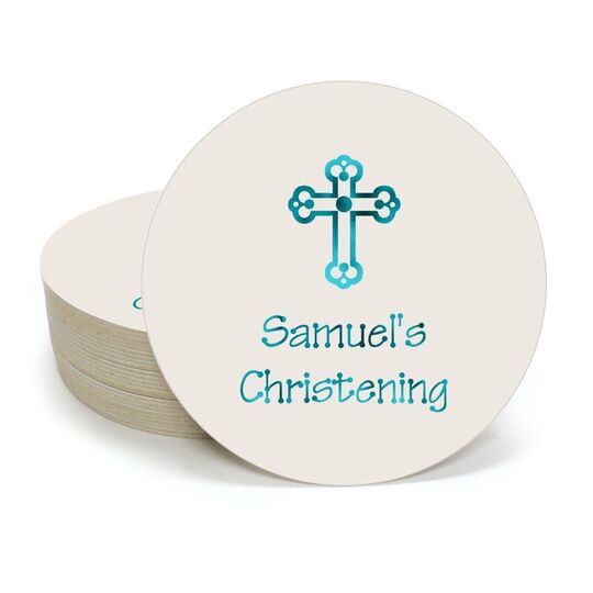 Ornate Cross Round Coasters