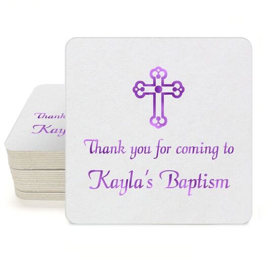 Ornate Cross Square Coasters