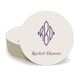 Shaped Diamond Monogram with Text Round Coasters Image 2 of 2
