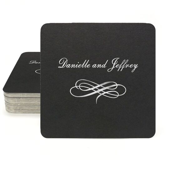 Scrolled Coronation Square Coasters