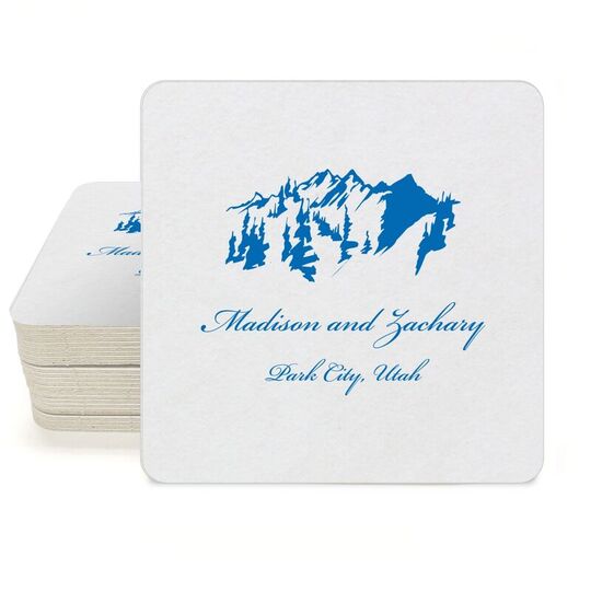 Scenic Mountains Square Coasters