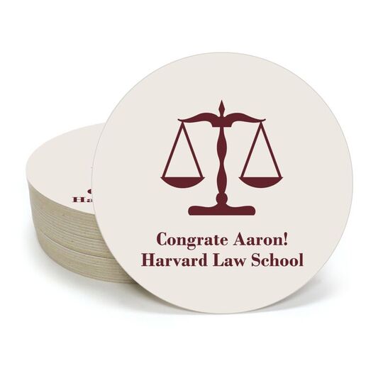 Scales of Justice Round Coasters