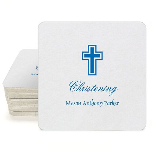 Outlined Cross Square Coasters