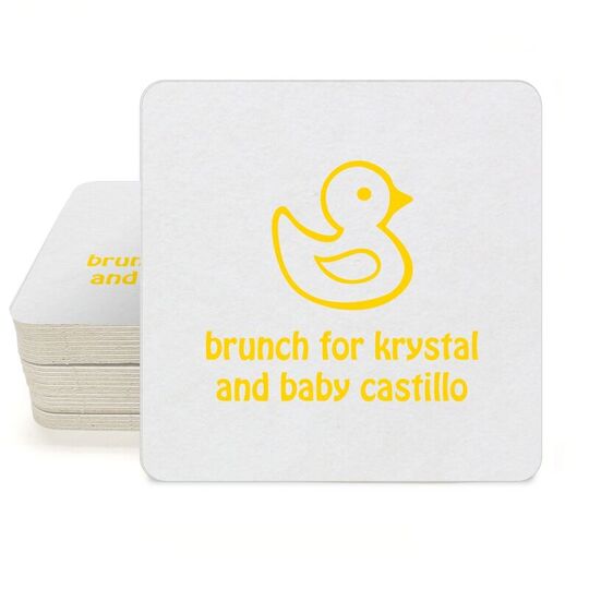 Rubber Ducky Square Coasters