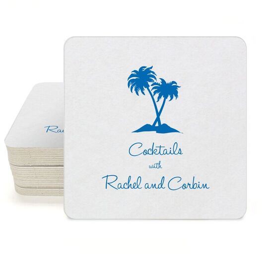 Palm Trees Square Coasters