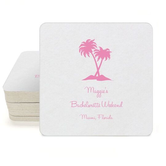 Palm Trees Square Coasters