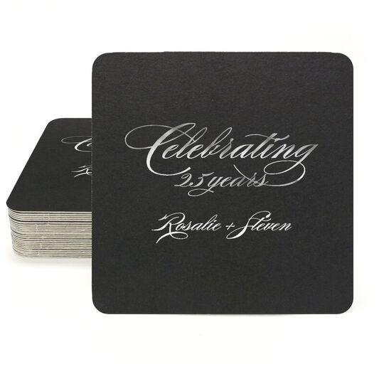 Romantic Celebrating Square Coasters