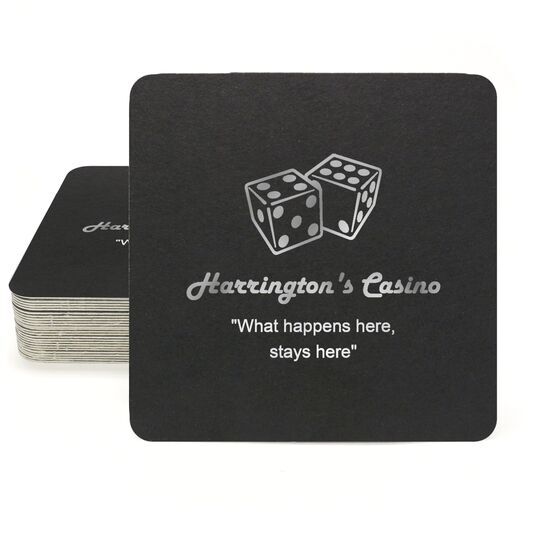 Roll the Dice Square Coasters