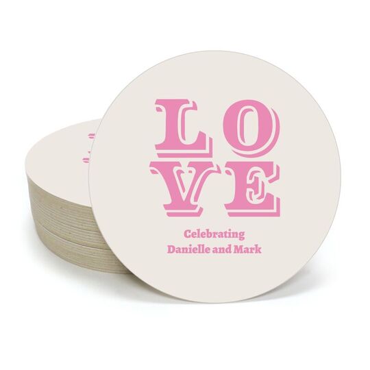 Retro Love Round Coasters