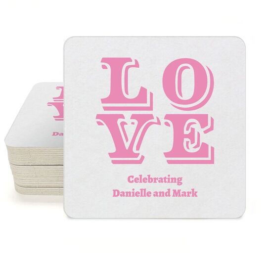 Retro Love Square Coasters