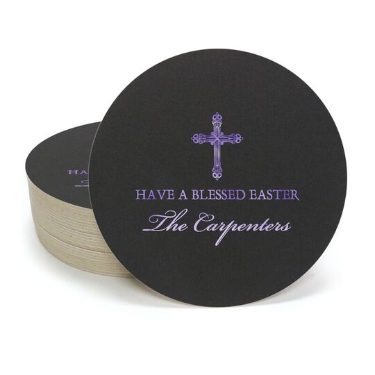 Religious Cross Round Coasters