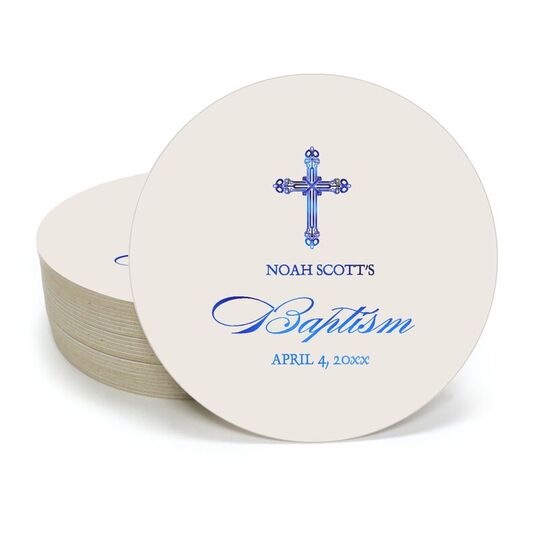 Religious Cross Round Coasters