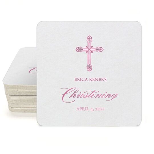 Religious Cross Square Coasters