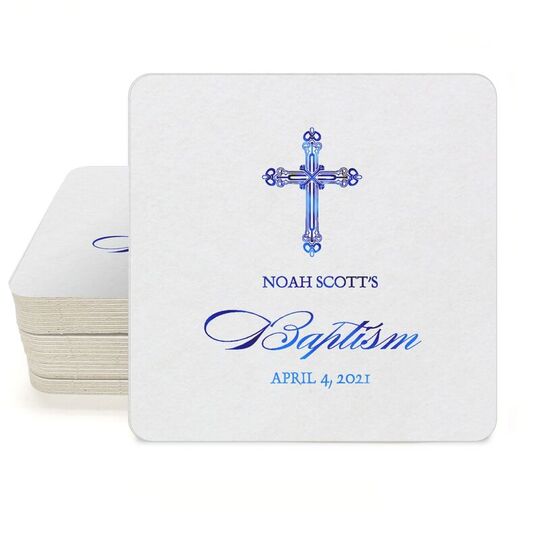 Religious Cross Square Coasters