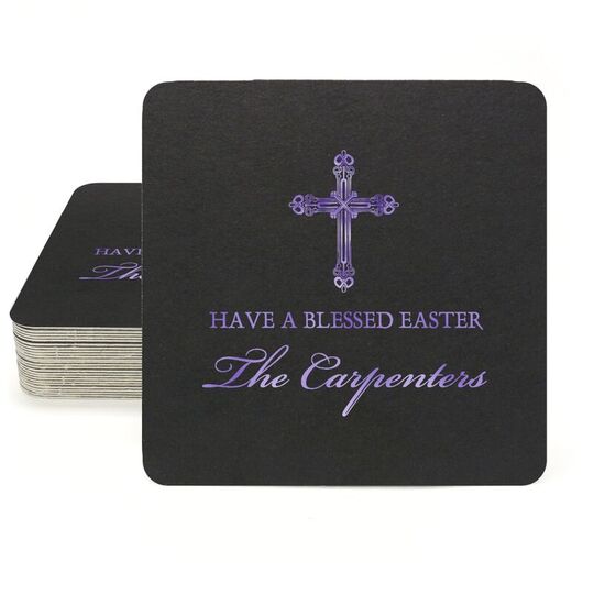 Religious Cross Square Coasters
