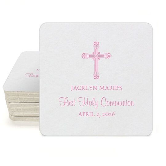 Religious Cross Square Coasters