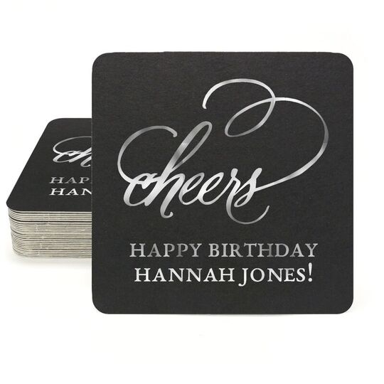 Refined Cheers Square Coasters