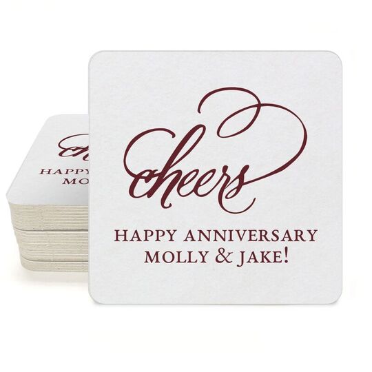 Refined Cheers Square Coasters