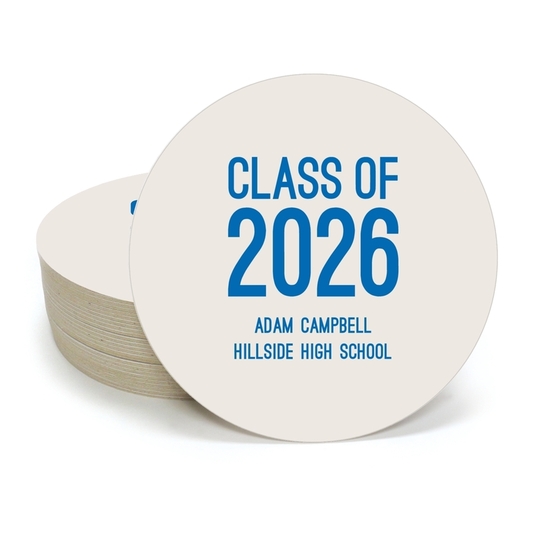 Proud Class of Graduation Round Coasters