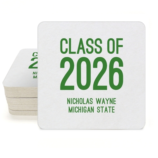 Proud Class of Graduation Square Coasters