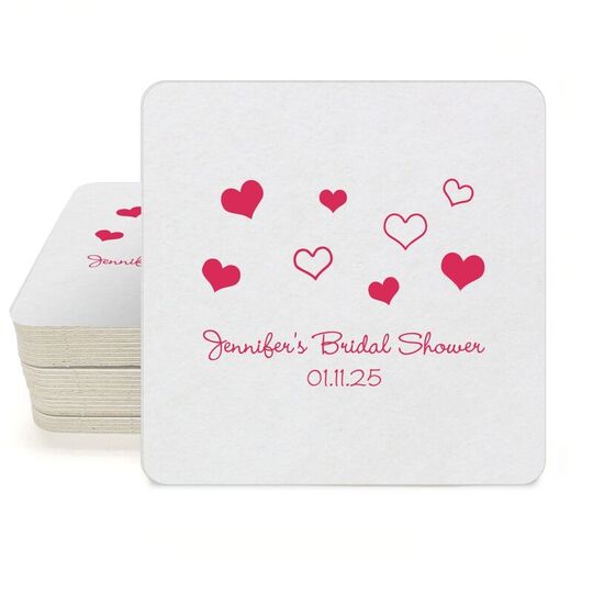 Pretty Hearts Galore Square Coasters