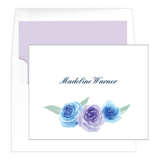Blue Bouquet Folded Note Cards