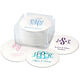 Pick Your Three Letter Monogram Style with Text Round Coasters Image 1 of 2