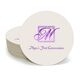Pick Your Single Initial Monogram with Text Round Coasters Image 3 of 3