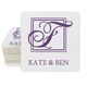 Pick Your Single Initial Monogram with Text Square Coasters Image 1 of 3