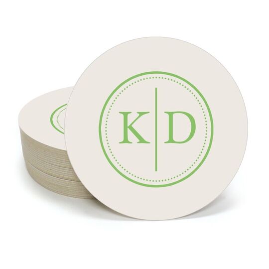 Petite Dotted Circle Duogram Round Coasters