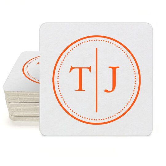 Petite Dotted Circle Duogram Square Coasters