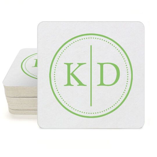 Petite Dotted Circle Duogram Square Coasters