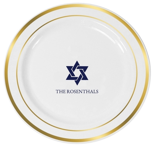 Design Your Own Jewish Celebration Premium Banded Plastic Plates