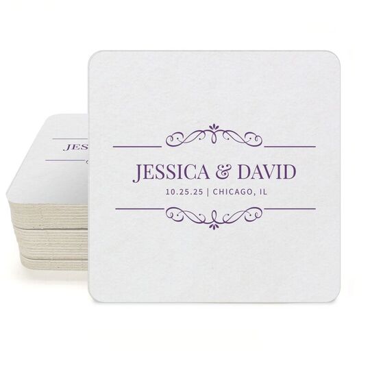 St. Regis Scroll Square Coasters