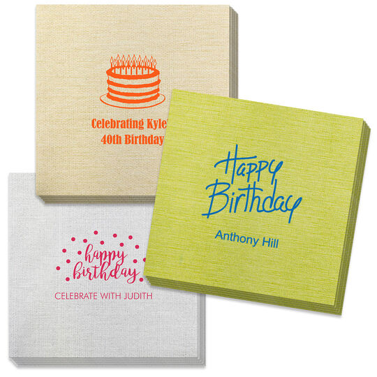 Design Your Own Birthday Bamboo Luxe Napkins