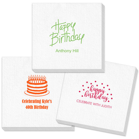 Design Your Own Birthday Deville Napkins