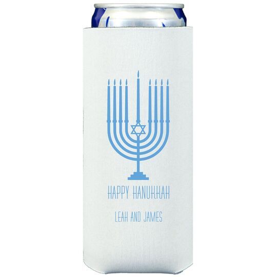 Happy Hanukkah Menorah Collapsible Slim Huggers