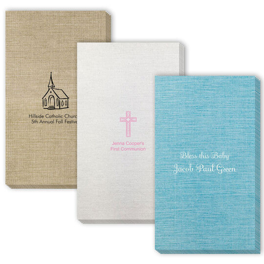 Design Your Own Christian Celebration Bamboo Luxe Guest Towels